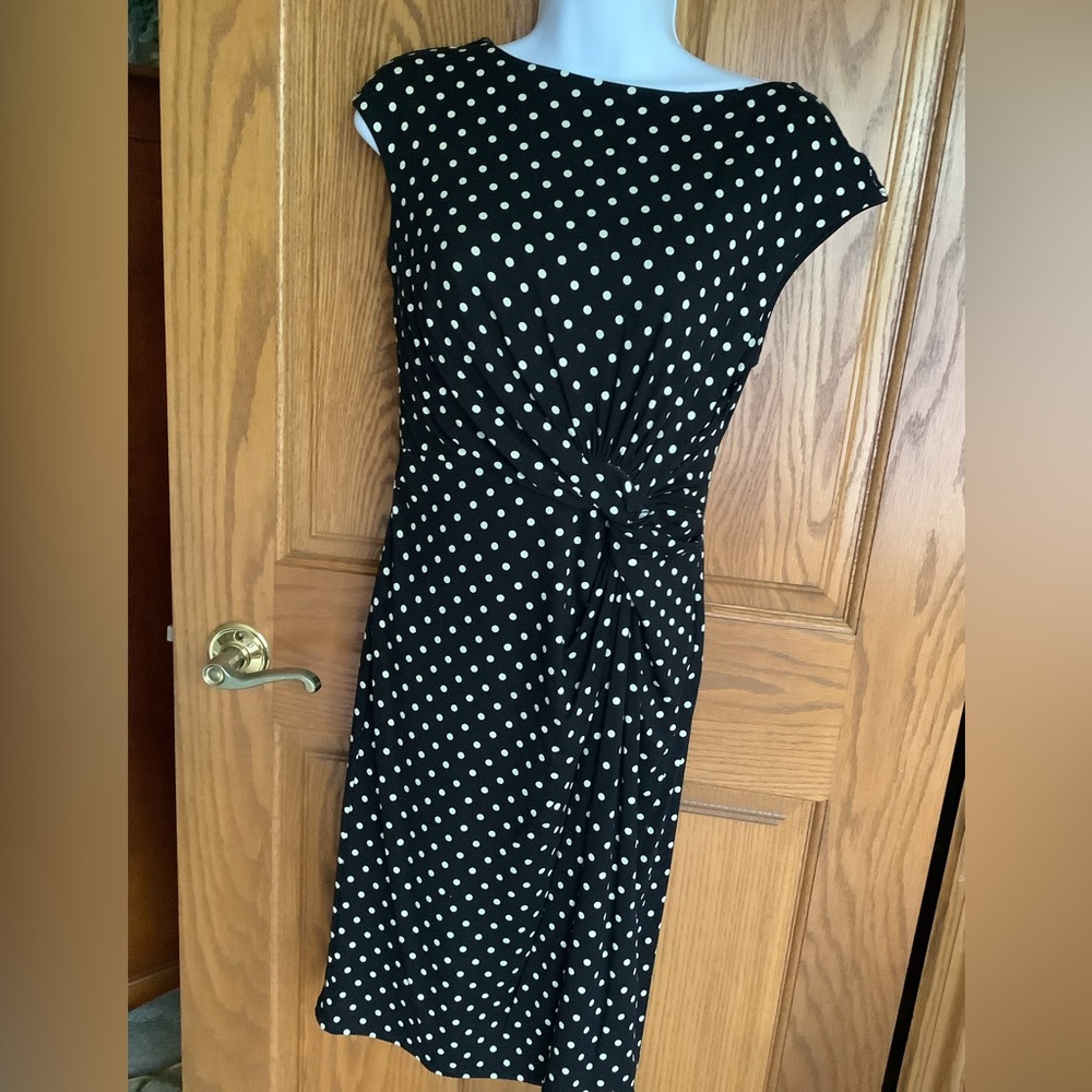 NWT black and white polka dot dress.  S/P.